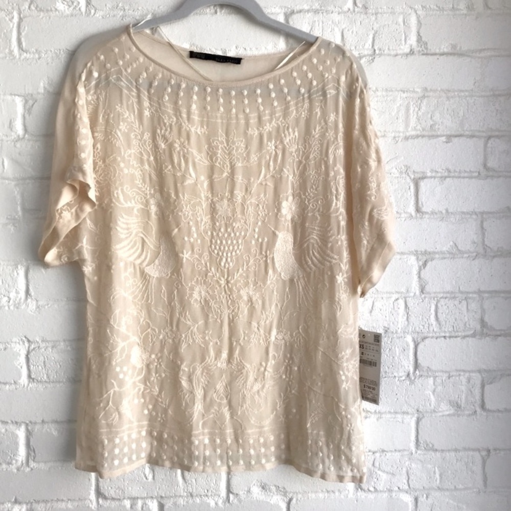 NWT Zara Sheer Viscose Blouse
